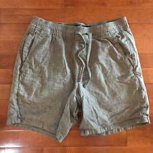 Hollister Men’s Tan Linen Blend Pull-on Drawstring Shorts Size S